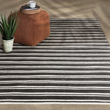 Performance Palma Charcoal/Ivory Stripe Rug - Ornate Home