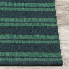 Performance Palma Deep Blue/Green Stripe Rug - Ornate Home