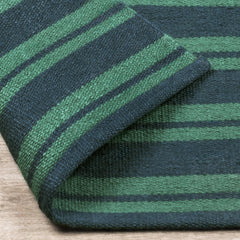 Performance Palma Deep Blue/Green Stripe Rug - Ornate Home