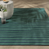 Performance Palma Deep Blue/Green Stripe Rug - Ornate Home