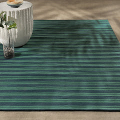 Performance Palma Deep Blue/Green Stripe Rug - Ornate Home