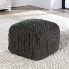 Performance Prism Dark Gray Pouf - Ornate Home