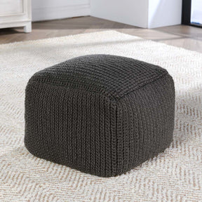 Performance Prism Dark Gray Pouf - Ornate Home