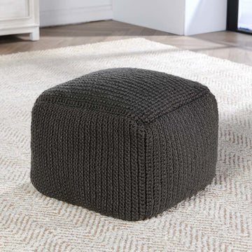 Performance Prism Dark Gray Pouf - Ornate Home