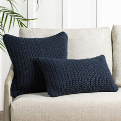 Performance Prism Navy Blue Multiple Sizes Throw Pillow (Set of 2) - Ornate Home