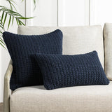 Performance Prism Navy Blue Multiple Sizes Throw Pillow (Set of 2) - Ornate Home