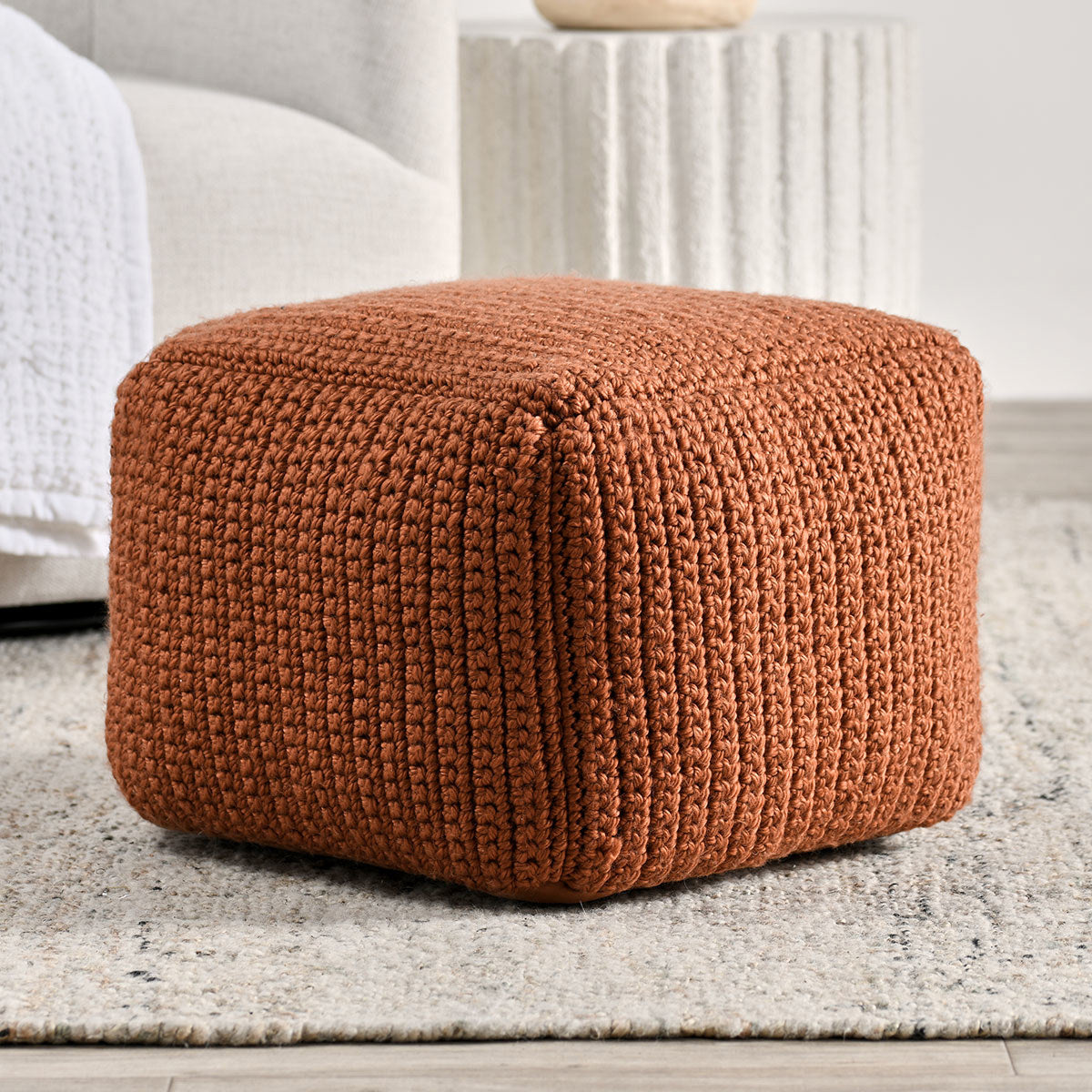 Performance Prism Terracotta Pouf - Ornate Home