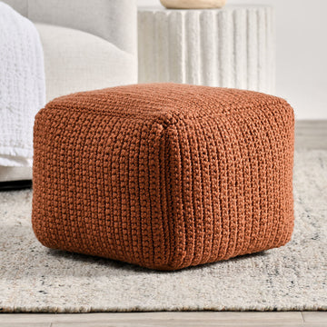 Performance Prism Terracotta Pouf - Ornate Home