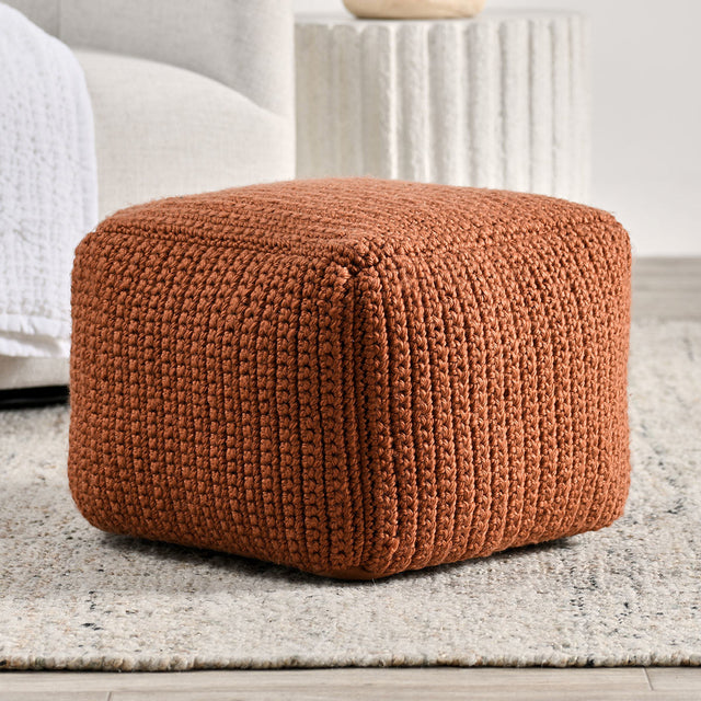 Performance Prism Terracotta Pouf - Ornate Home