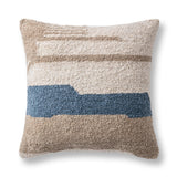 Performance Sita Blue Sea/ Natural 22x22 Throw Pillow (Set of 2) - Ornate Home