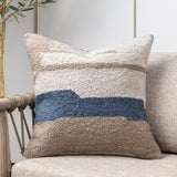 Performance Sita Blue Sea/ Natural 22x22 Throw Pillow (Set of 2) - Ornate Home
