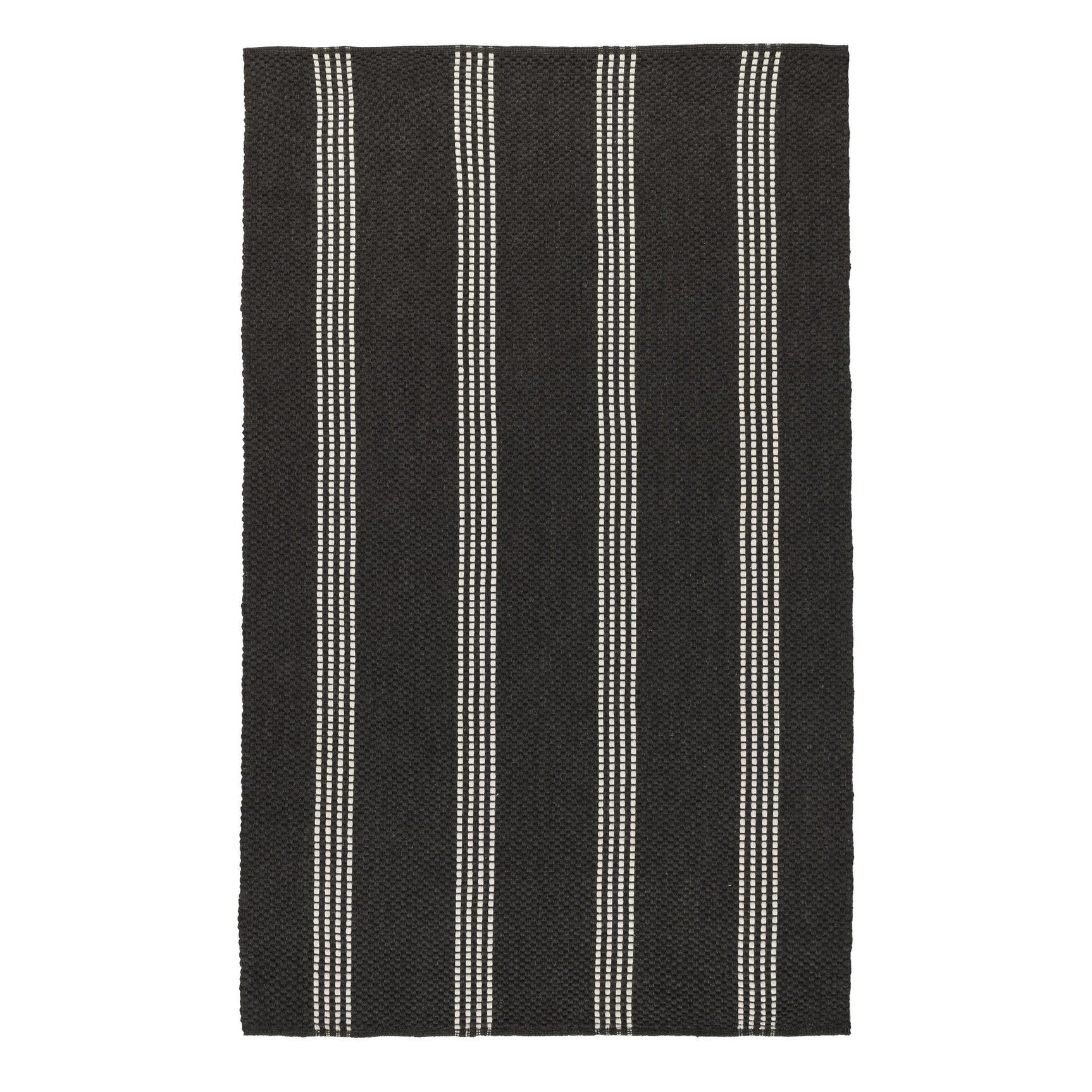Performance Sorrento Charcoal/Ivory Stripe Rug - Ornate Home