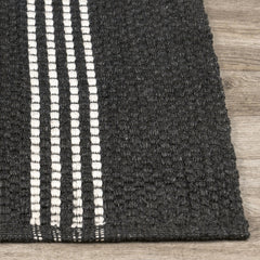 Performance Sorrento Charcoal/Ivory Stripe Rug - Ornate Home