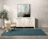 Performance Sorrento Deep Blue/Green Stripe Rug - Ornate Home