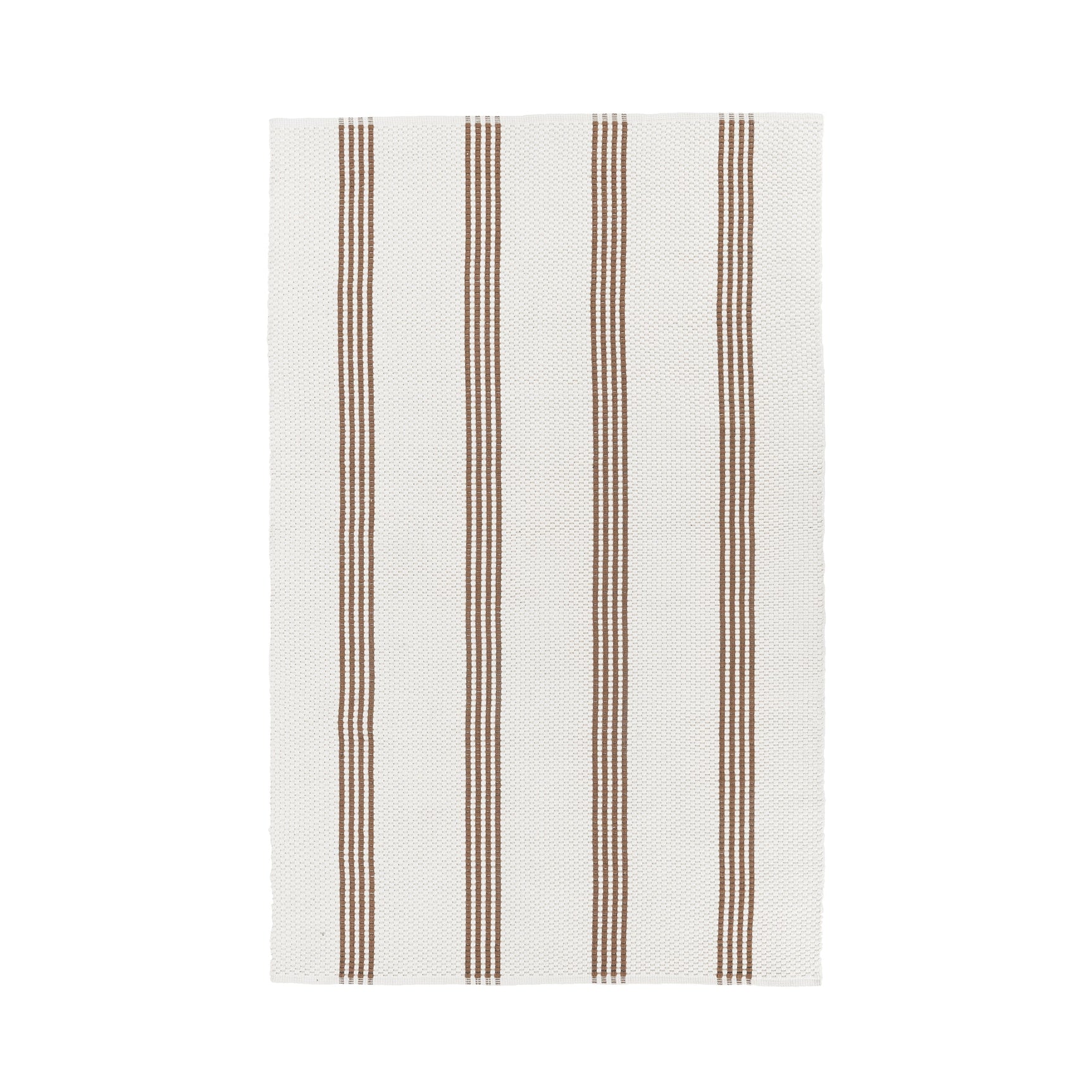 Performance Sorrento Ivory/Coconut Brown Stripe Rug - Ornate Home