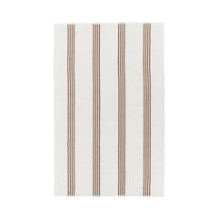 Performance Sorrento Ivory/Coconut Brown Stripe Rug - Ornate Home