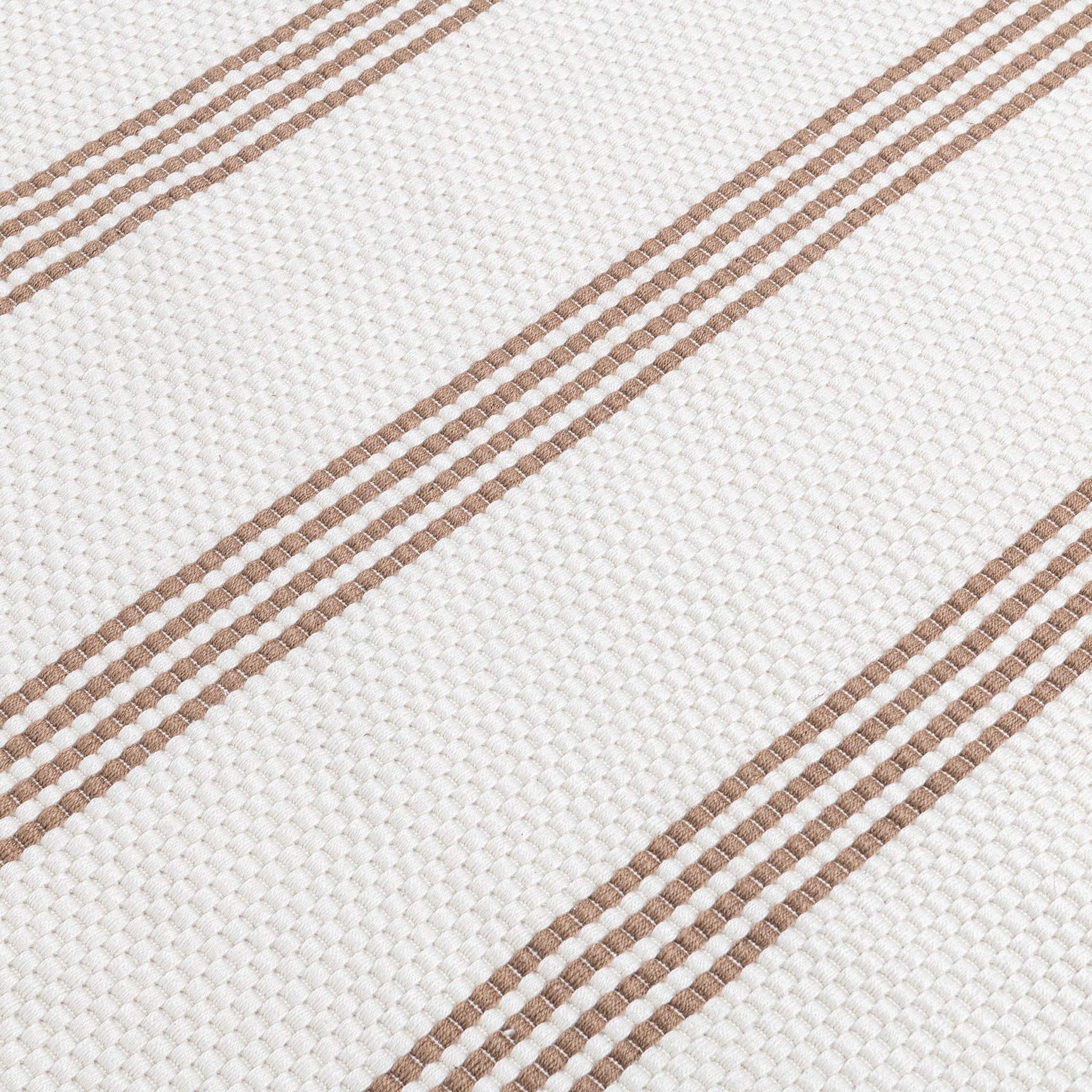 Performance Sorrento Ivory/Coconut Brown Stripe Rug - Ornate Home