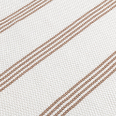 Performance Sorrento Ivory/Coconut Brown Stripe Rug - Ornate Home