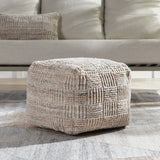 Performance Vico Caramel Multi Pouf 18"x18"x14" - Ornate Home