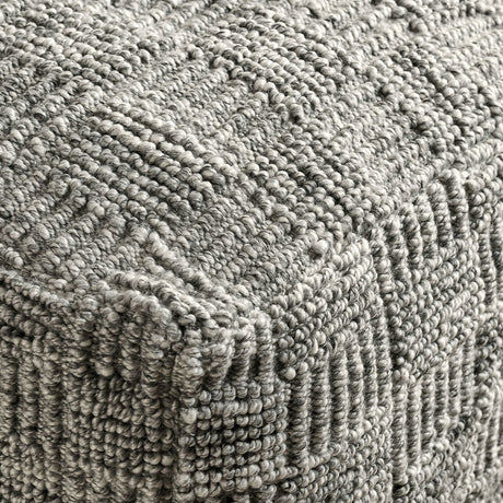 Performance Vico Gray Pouf 18"x18"x14" - Ornate Home