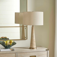 Perkins Brown Travertine Table Lamp - Ornate Home