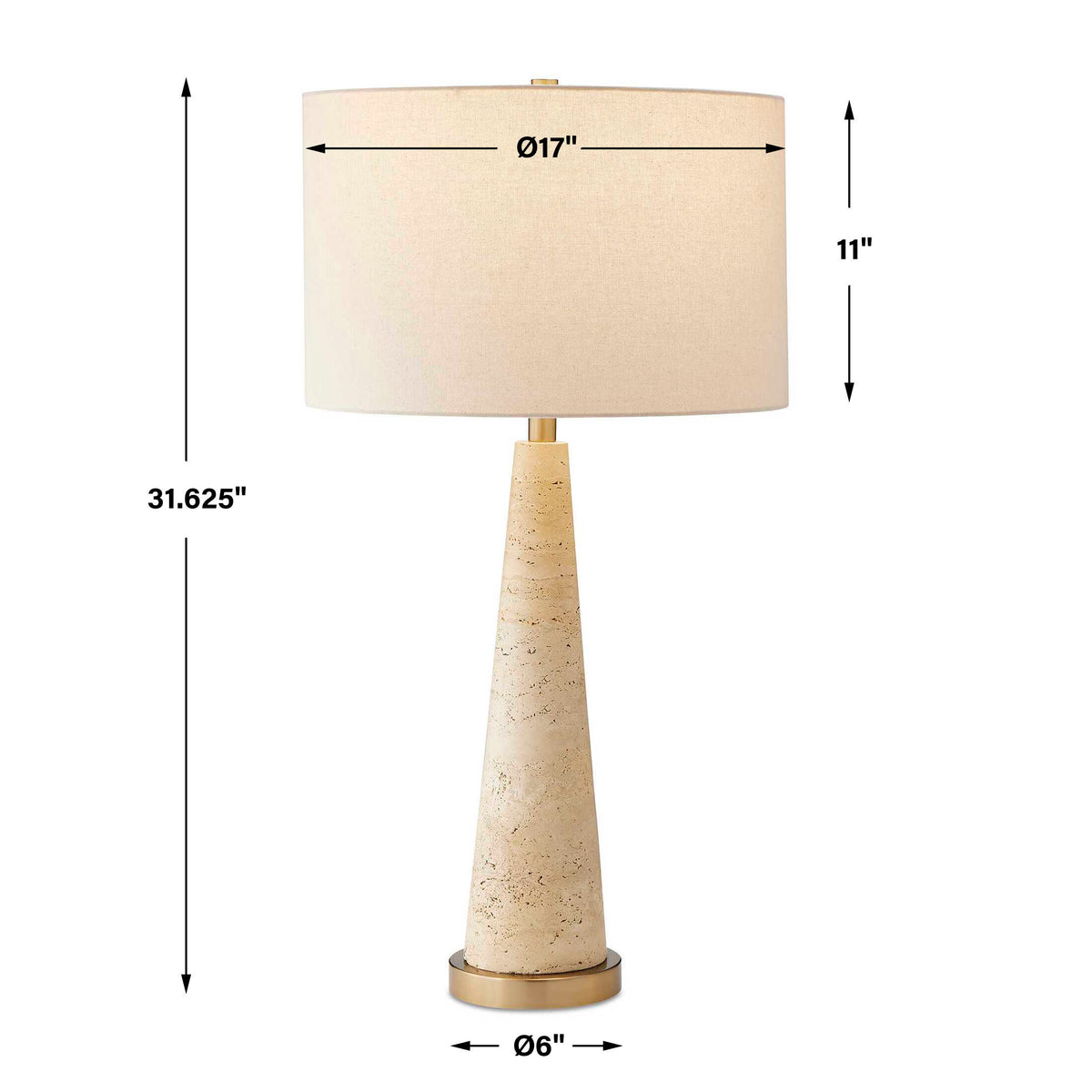 Perkins Brown Travertine Table Lamp - Ornate Home