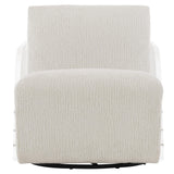 Perla White/Cream Fabric Swivel Chair - Ornate Home