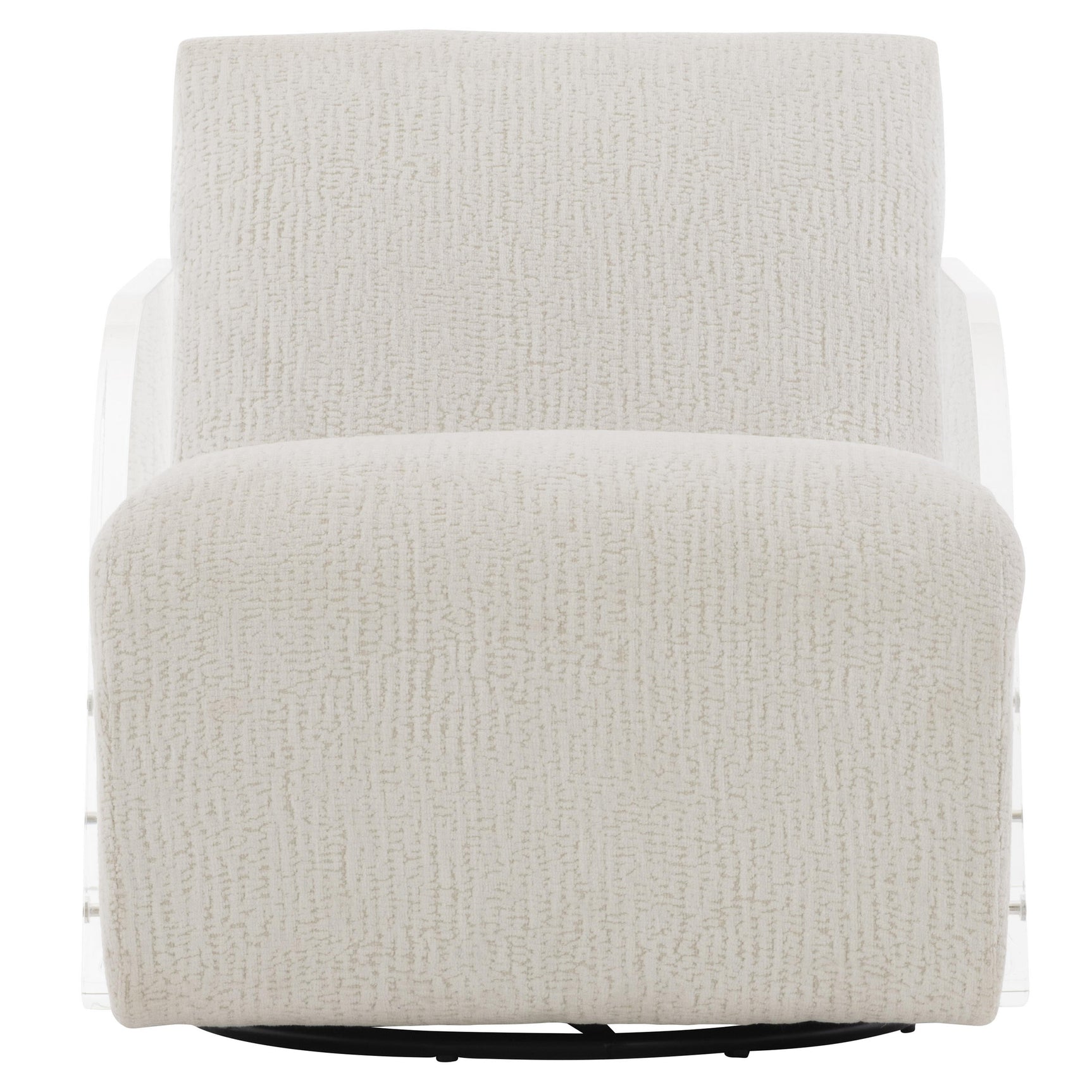 Perla White/Cream Fabric Swivel Chair - Ornate Home