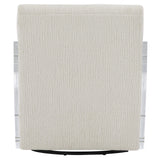 Perla White/Cream Fabric Swivel Chair - Ornate Home