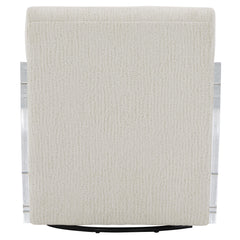 Perla White/Cream Fabric Swivel Chair - Ornate Home