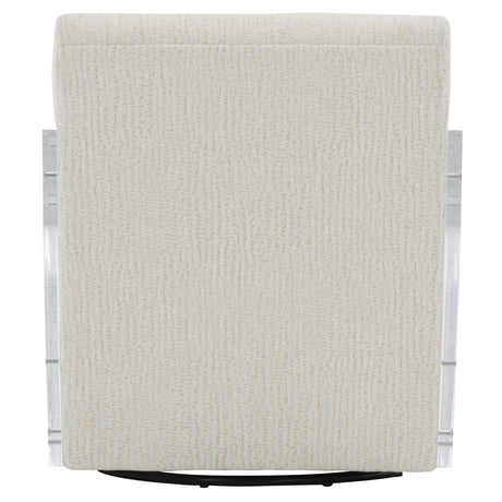 Perla White/Cream Fabric Swivel Chair - Ornate Home