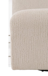 Perla White/Cream Fabric Swivel Chair - Ornate Home