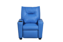 Perline Blue 23"W PU Leather Kids Recliner - Ornate Home