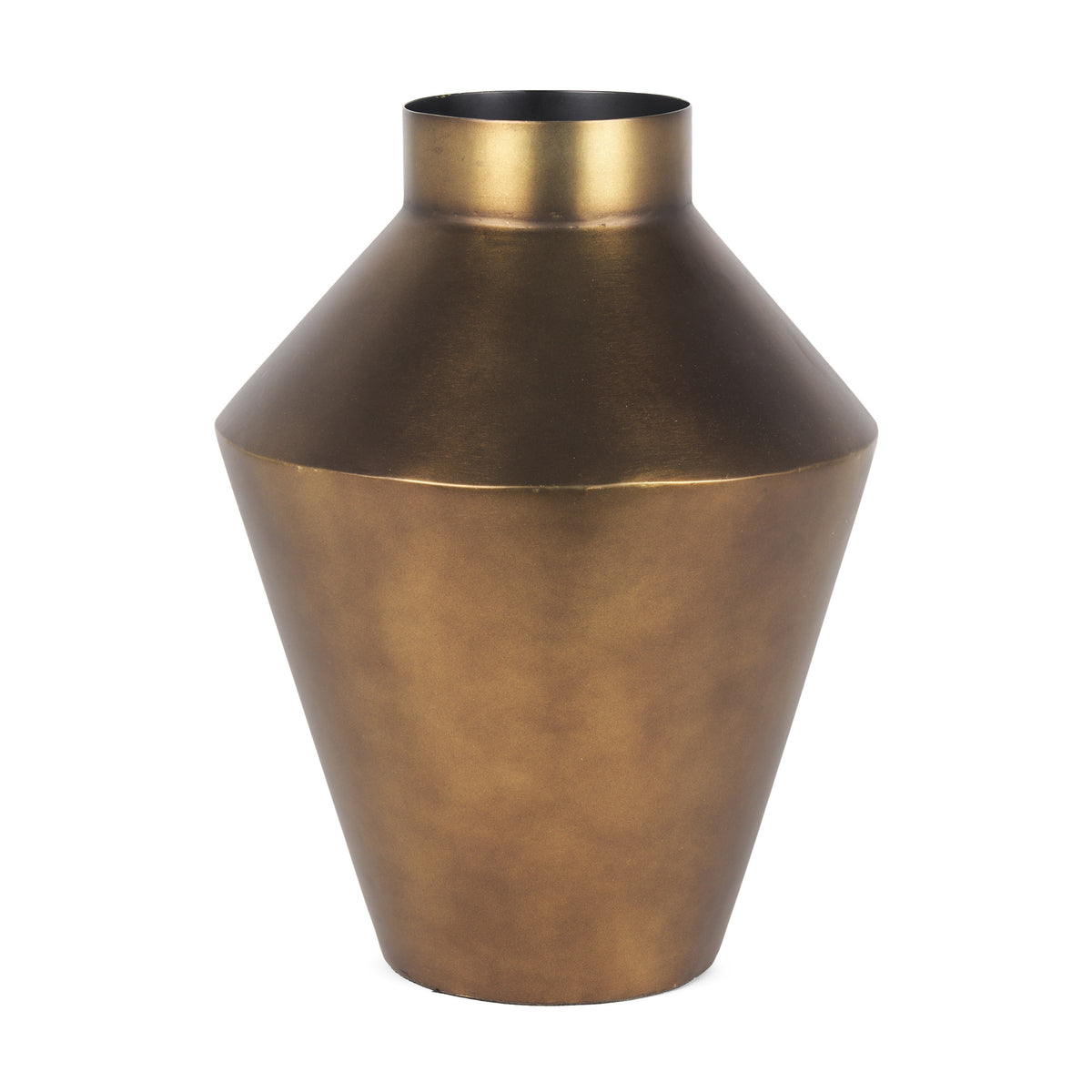 Perrin Brushed Gold Large Metal Decorative Vase - Ornate Home