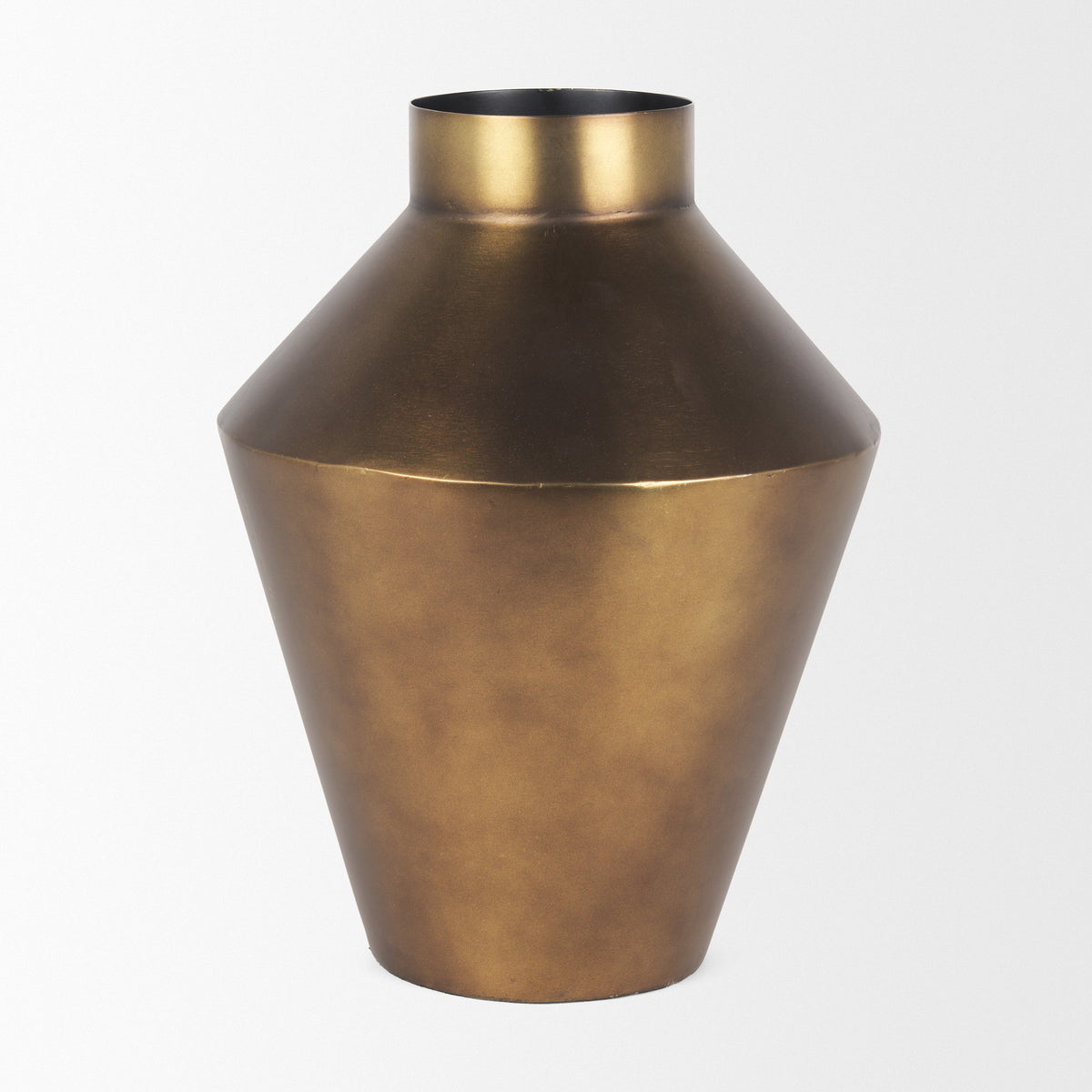 Perrin Brushed Gold Large Metal Decorative Vase - Ornate Home