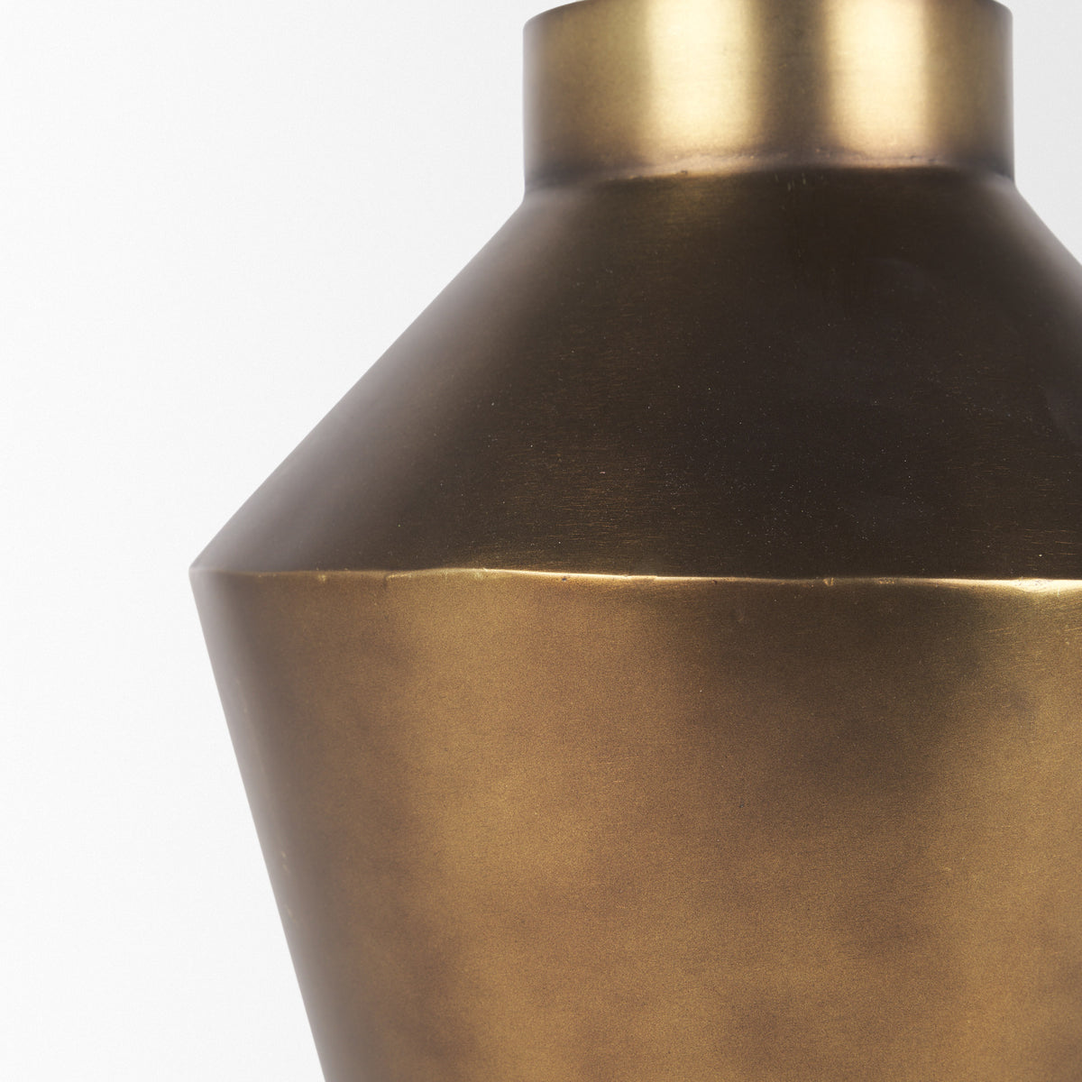 Perrin Brushed Gold Large Metal Decorative Vase - Ornate Home