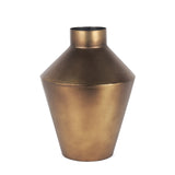Perrin Brushed Gold Small Metal Decorative Vase - Ornate Home