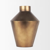 Perrin Brushed Gold Small Metal Decorative Vase - Ornate Home