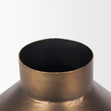 Perrin Brushed Gold Small Metal Decorative Vase - Ornate Home