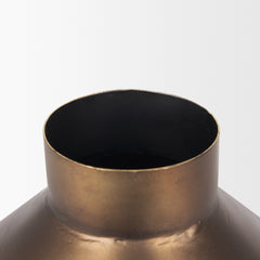 Perrin Brushed Gold Small Metal Decorative Vase - Ornate Home