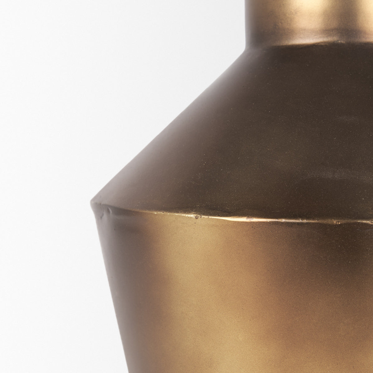 Perrin Brushed Gold Small Metal Decorative Vase - Ornate Home