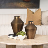 Perrin Brushed Gold Small Metal Decorative Vase - Ornate Home