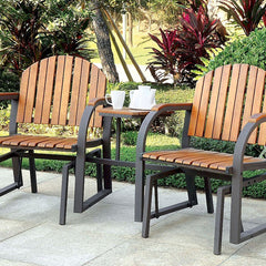 Perse Dark Gray/Oak Outdoor Rocking Chair Set - Ornate Home