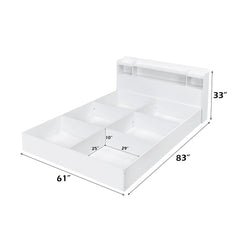 Perse White Queen Platform Bed - Ornate Home