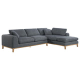 Persia Grey L Shape Sectional Sofa w/Chaise - Ornate Home