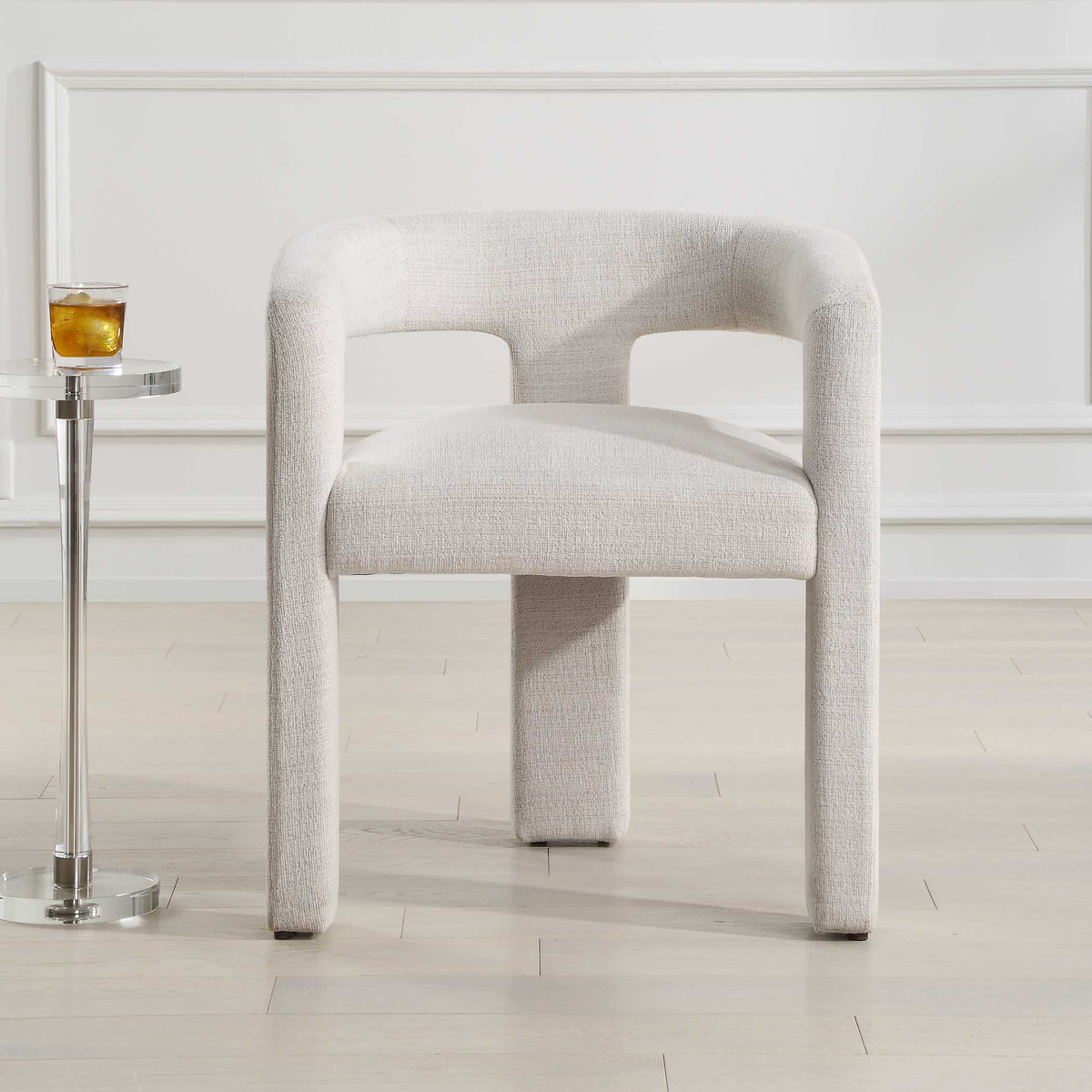 Perspective White Fabric Dining Chair - Ornate Home