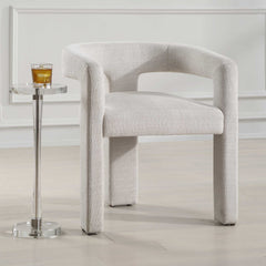 Perspective White Fabric Dining Chair - Ornate Home