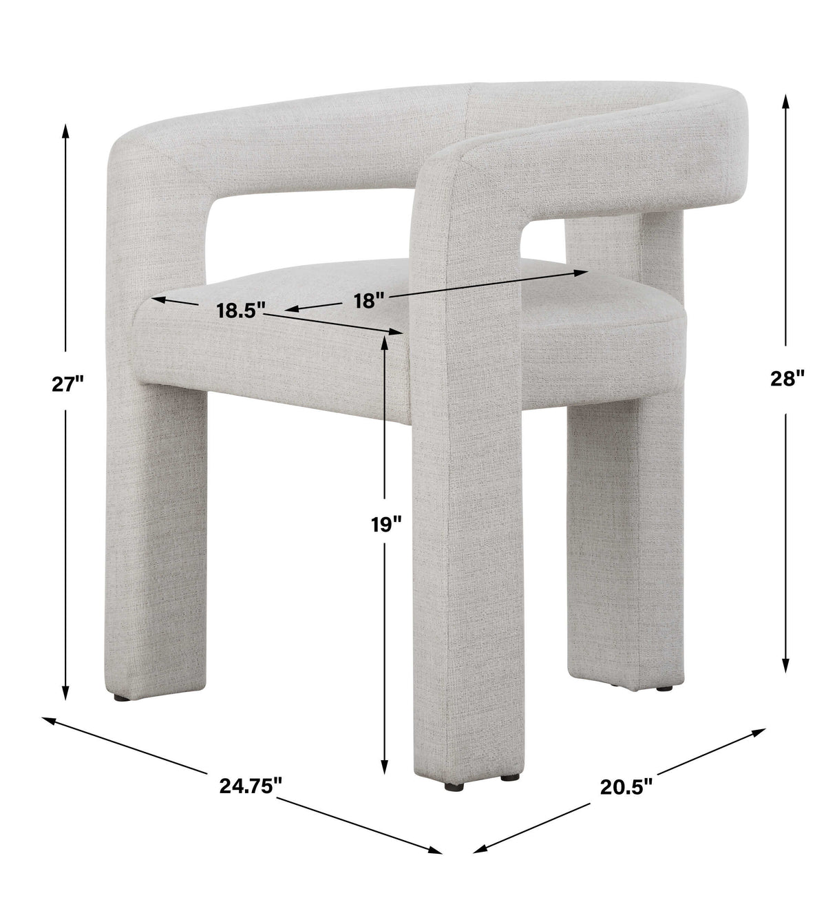 Perspective White Fabric Dining Chair - Ornate Home