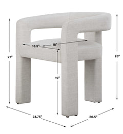 Perspective White Fabric Dining Chair - Ornate Home