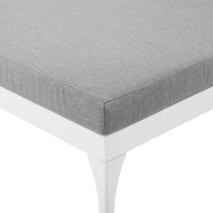 Perspective White/Gray Cushion Outdoor Patio Chaise Lounge Chair - Ornate Home